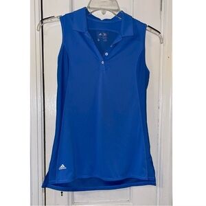 Adidas Blue Sleeveless Polo Shirt